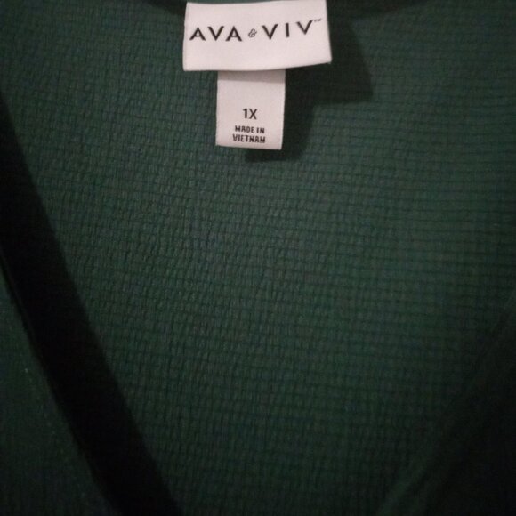 Ava & Viv women's dress 1X long sleeves side pockets springwear funtime - Picture 3 of 5